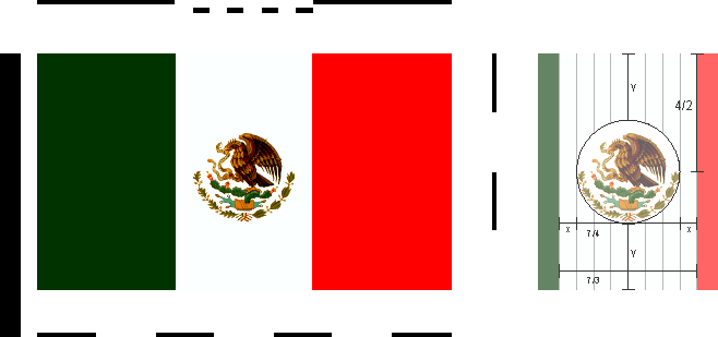 [Construction sheet of the National flag of Mexico 
by Juan Manuel Gabino Villascán]